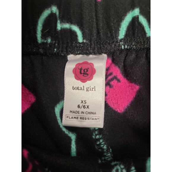 Total Girl Black Pink Fleece Pajama Bottom Girls Size XS 6 - Picture 3 of 3